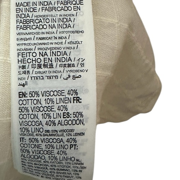 Billabong Ivory Button Front Mini‎ Dress Women’s Small Short Sleeve Tie Waist - Picture 6 of 9